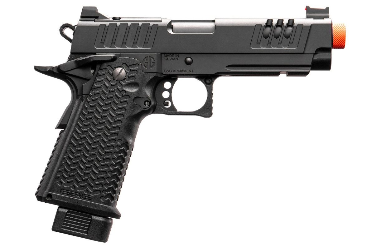 G&G | STP45 PRO 8″ Airsoft Pistol (Black / Green Gas Powered)