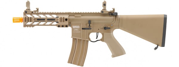 Lancer Tactical Proline 7″ Battle Hawk Airsoft AEG w/ Stubby Stock 10 Pack Mag Combo (Tan)
