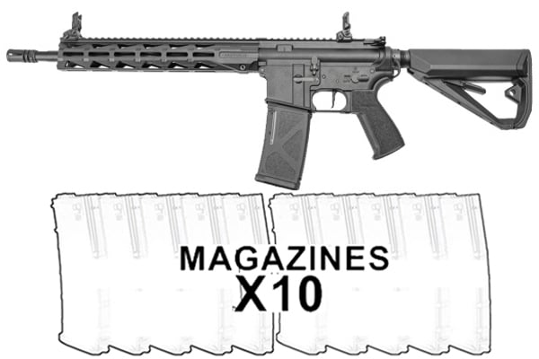 Arcturus LWT MKIII Carbine 12″ Sport M4 AEG w/ SE ETU 10 Pack Mag Combo (Black)