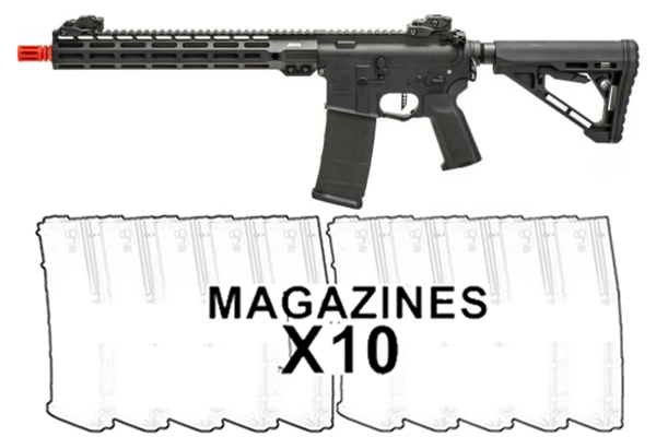 Mayo Gang MGC4 MK2 Full Metal M4 AEG W/ ETU Airsoft Rifle 10 Pack Mag Combo