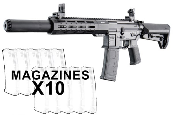Mayo Gang MGC4 MK3 Full Metal M4 AEG W/ ETU Airsoft Rifle 10 Pack Mag Combo