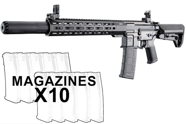 Mayo Gang MGC4 MK3 12″ Full Metal M4 AEG W/ ETU Airsoft Rifle 10 Pack Mag Combo