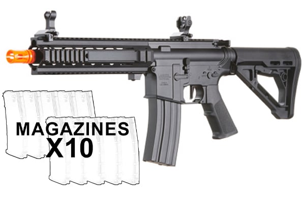 Lancer Tactical Gen 4 L119A2 Full Metal M4 AEG Airsoft Rifle 10 Pack Mag Combo