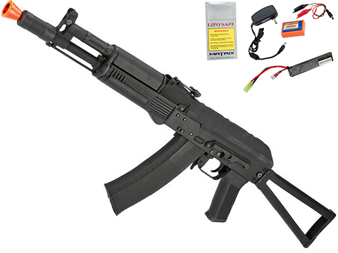 CYMA Standard Stamped Metal AK-105 Airsoft AEG Rifle with Steel Folding Stock
