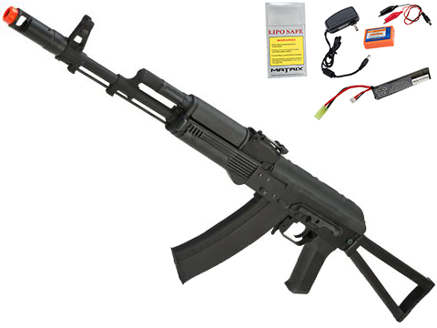 CYMA Standard Stamped Metal AK74 Airsoft AEG Rifle w/ Steel Folding Stock