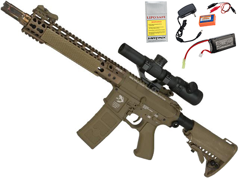 G&P FRS Keymod M4 Carbine Airsoft Electric Recoil AEG Rifle (Package: Dark Earth / Add Battery + Charger)
