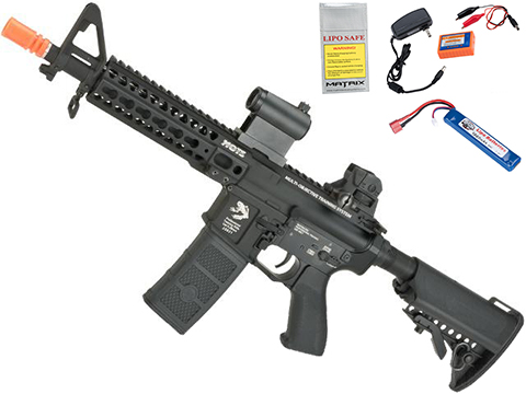 G&P KeyMod M4 SBR AEG with Monolithic Upper – Black (Package: Add Battery + Charger)