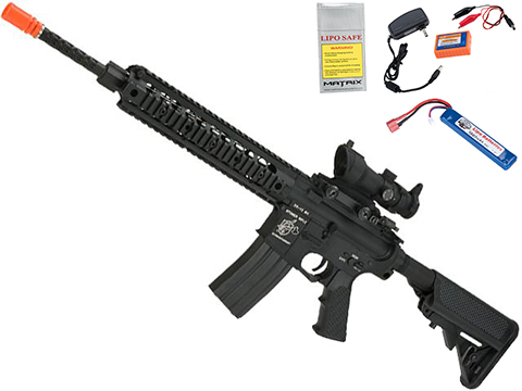 G&P x Knight’s Armament Company URX2 SR16 Airsoft AEG – Black (Package: Add Battery + Charger)