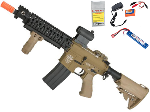 G&P Sentry 10.5″ Shorty M4 Airsoft AEG – Sand (Package: Add Battery + Charger)
