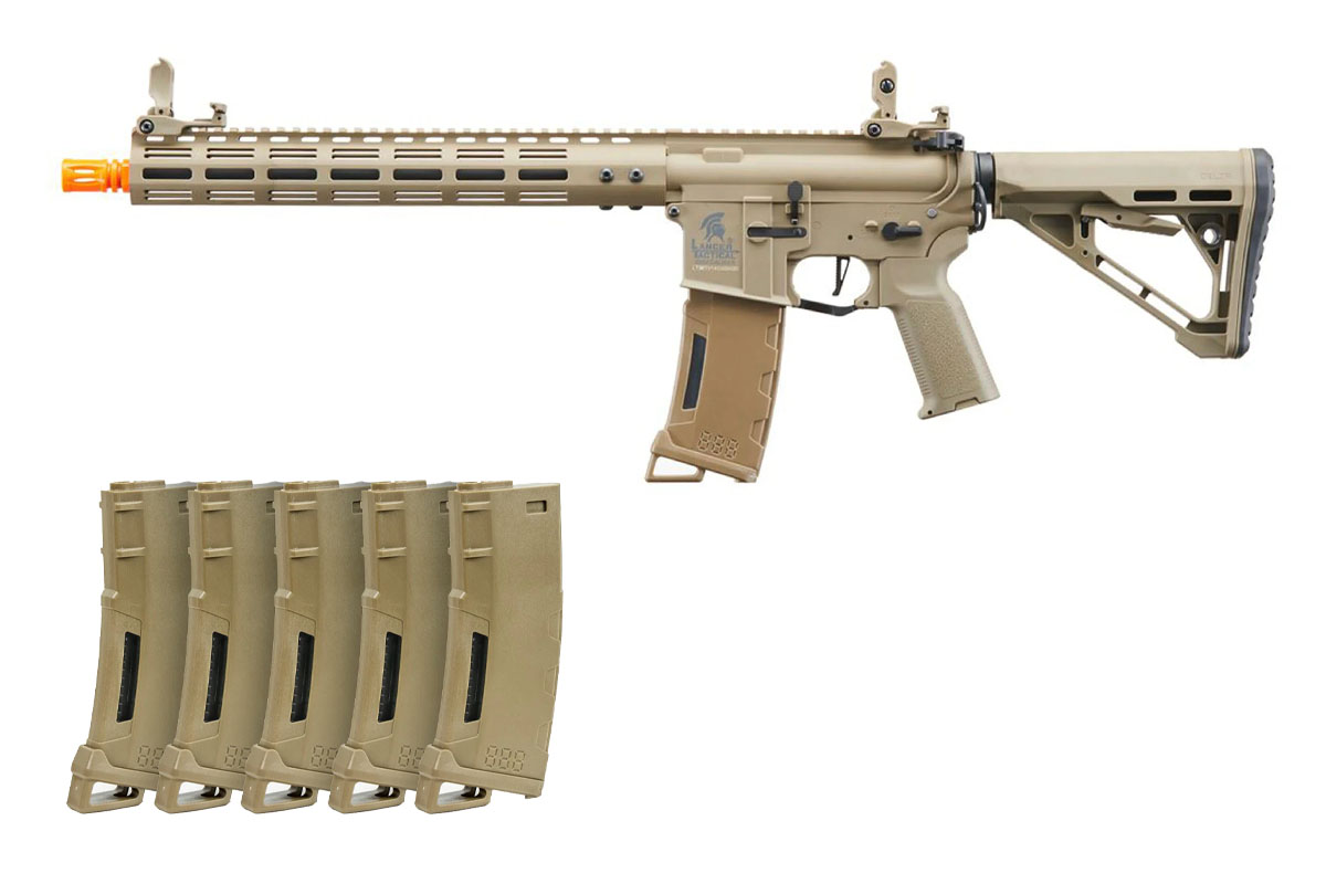 Lancer Tactical Gen 3 Archon Magazine Combo #3 Featuring Gen 3 Archon 14″ W/ Delta Stock (Tan)