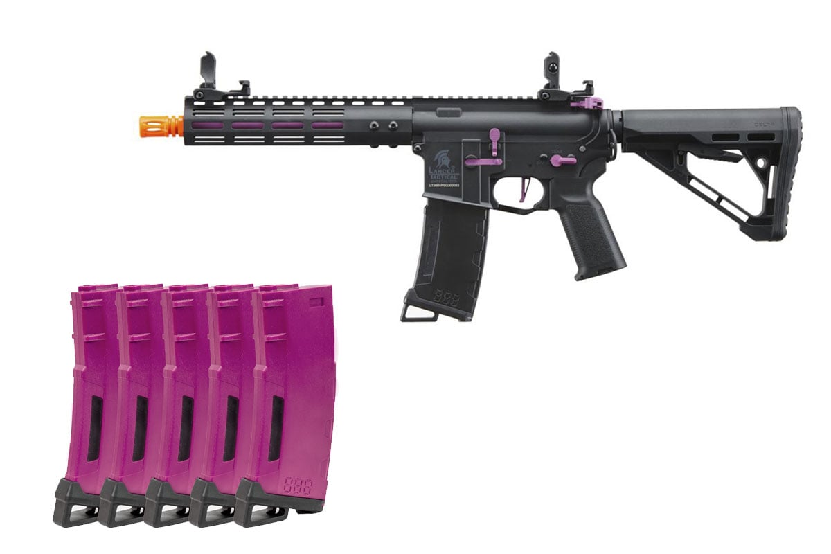 Lancer Tactical Gen 3 Archon Magazine Combo #6 Feat. Gen 3 Archon 9″ W/ Delta Stock (Black & Purple)