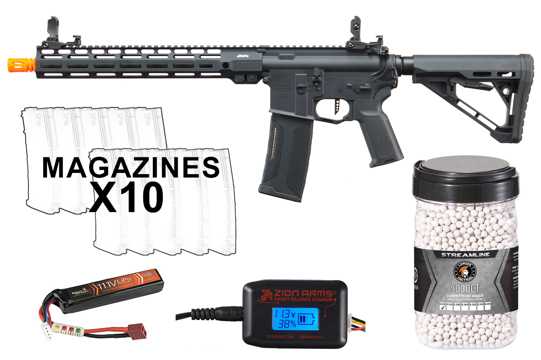 Mayo Gang MGC4 MK2 Full Metal M4 AEG Full Set Combo (Black)