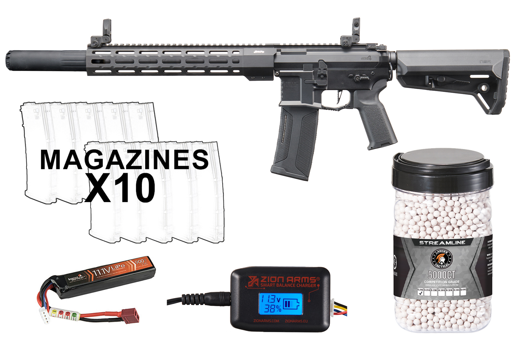 Mayo Gang MGC4 MK3 12″ Full Metal M4 AEG Full Set Combo (Black)