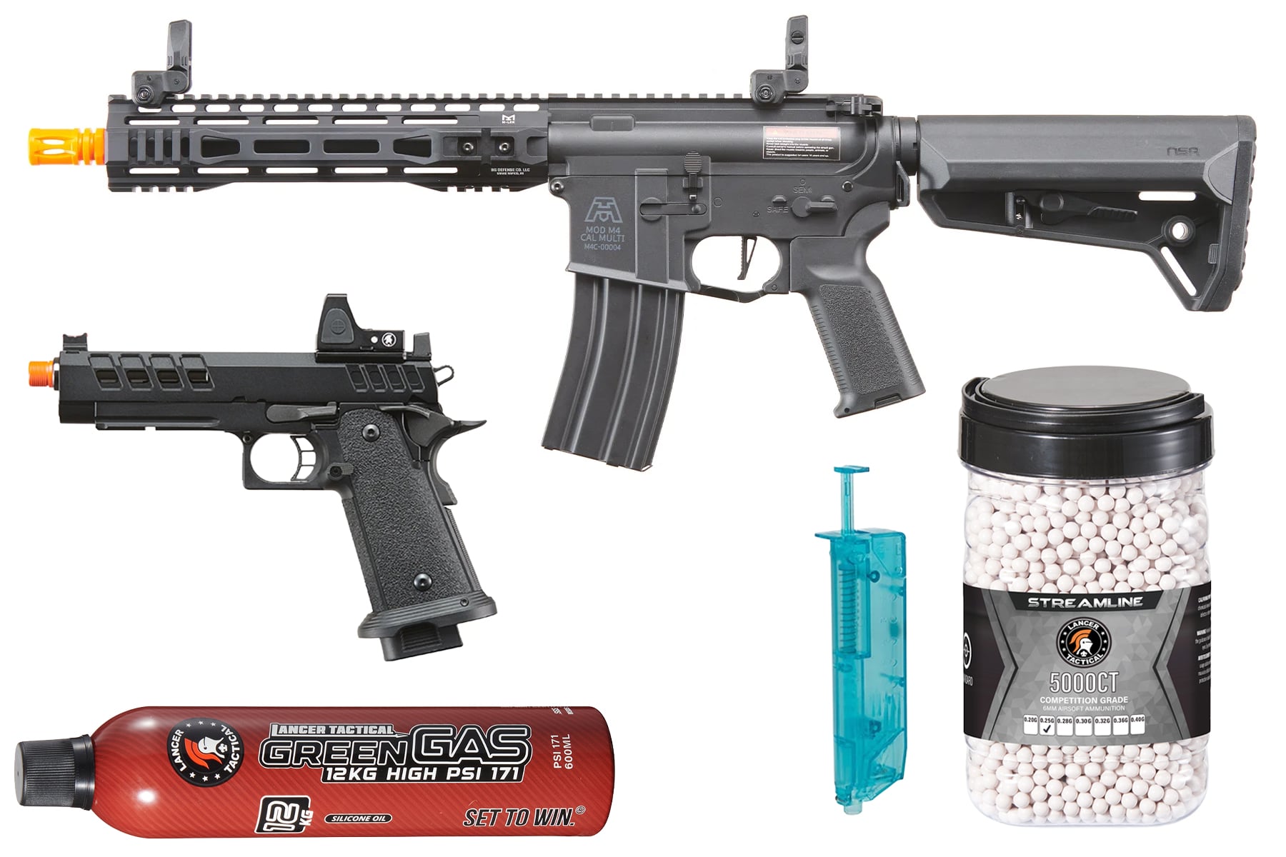 BG Defense Type-A SPR 10″ Gen 2 AEG Rifle by Lancer Tactical Full Load Combo