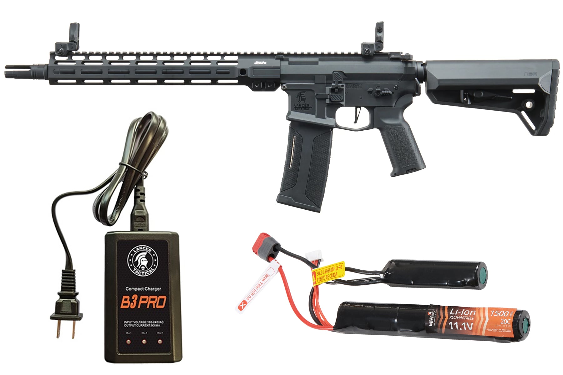 Mayo Gang MGC4 MK2 AEG 13″ Airsoft Rifle Gen 3 Battery & Charger Combo