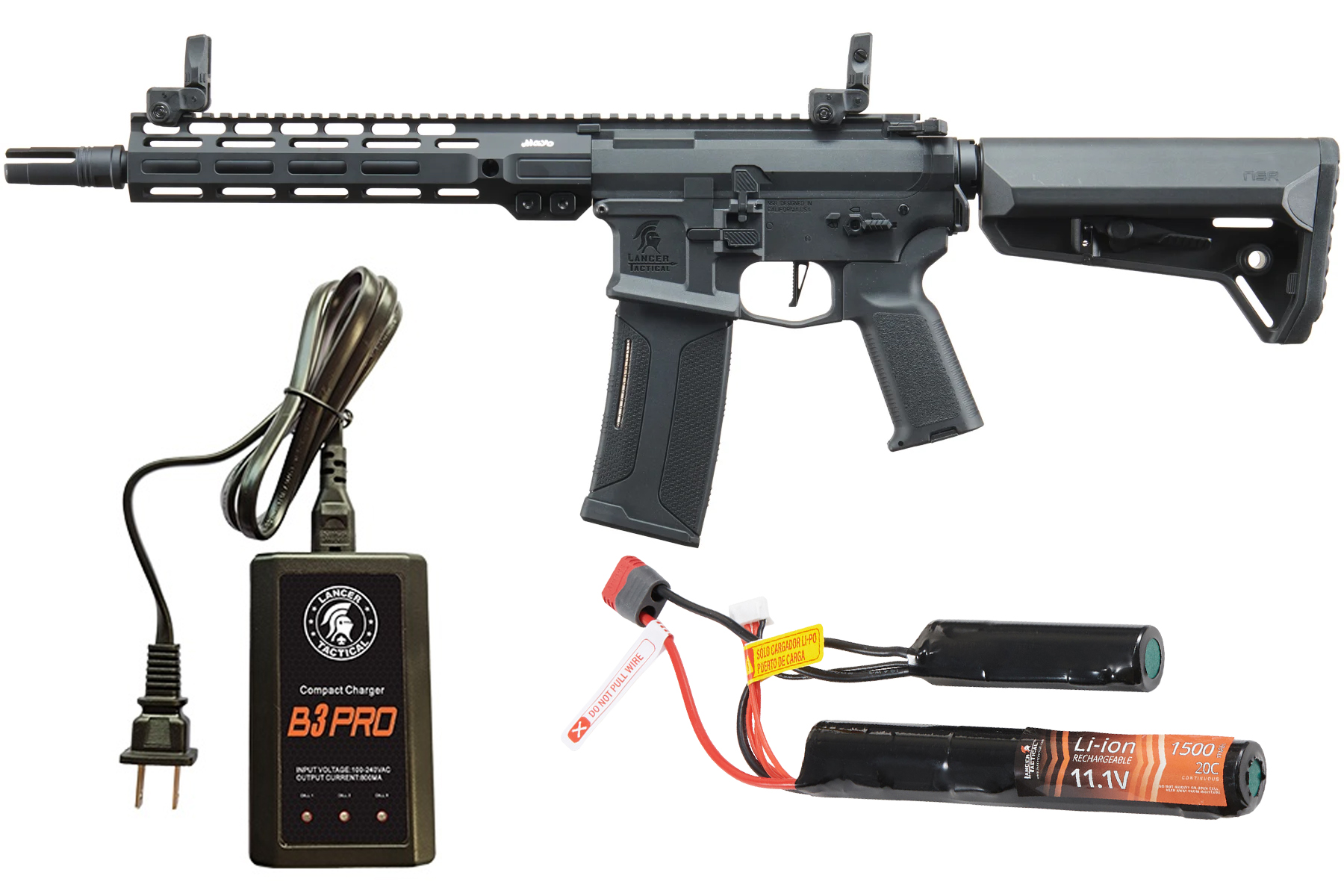 Mayo Gang MGC4 MK2 CQB AEG 10″ Airsoft Rifle Gen 3 Battery & Charger Combo