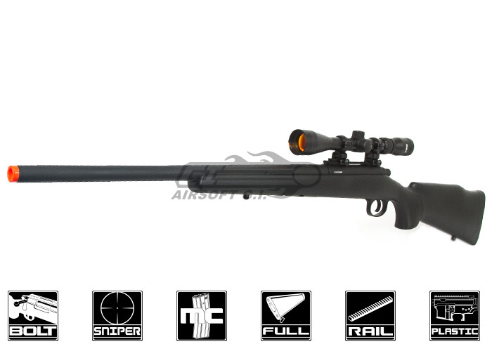 JG JG376B M70 Bolt Action Spring Sniper Airsoft Rifle (Black)