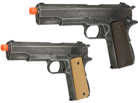 AW Custom Full Metal Custom “Molon Labe” Weathered 1911A1 Airsoft Gas Blowback Pistol