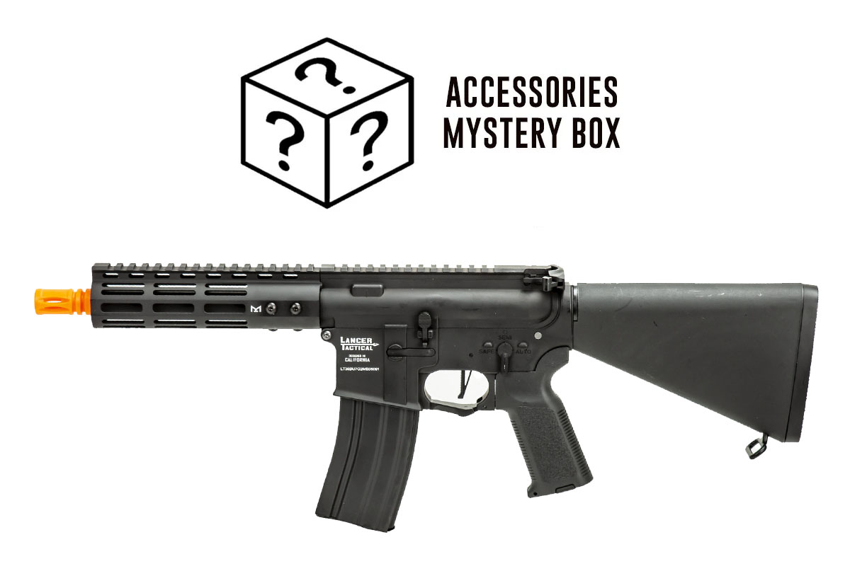 Mayo Gang Accessories Mystery Box Airsoft Combo #15 w/ Lancer Tactical Archon 7″ M-LOK Full Metal M4 Airsoft Rifle AEG