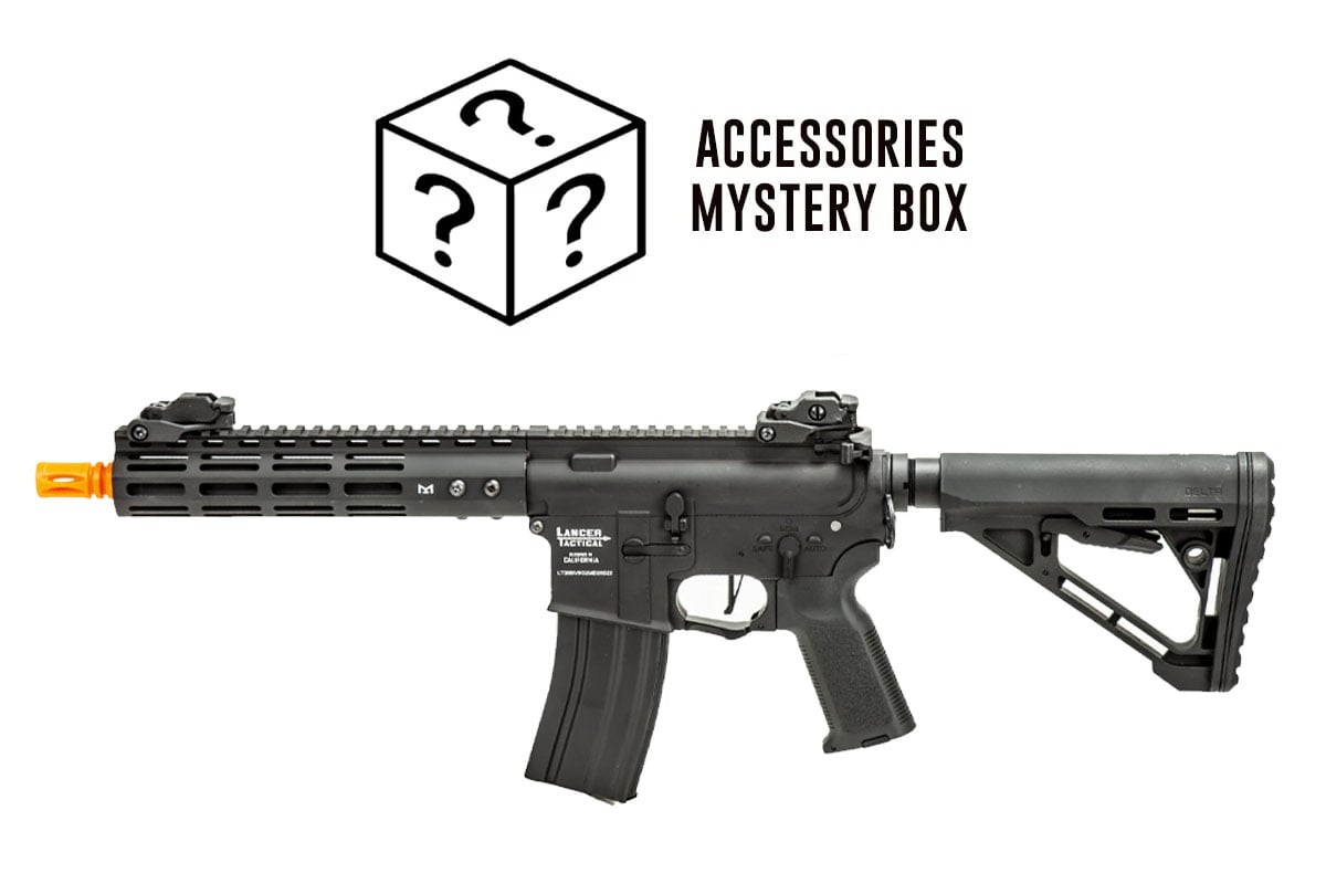 Mayo Gang Accessories Mystery Box Airsoft Combo #11 w/ Lancer Tactical Archon 9″ M-LOK Proline Series M4 Airsoft Rifle AEG