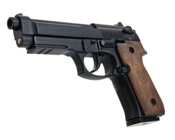 Blackcat Airsoft 1/2 Scale High Precision Min Model Gun M92F with Wooden Grip (Limited Edition) – Black