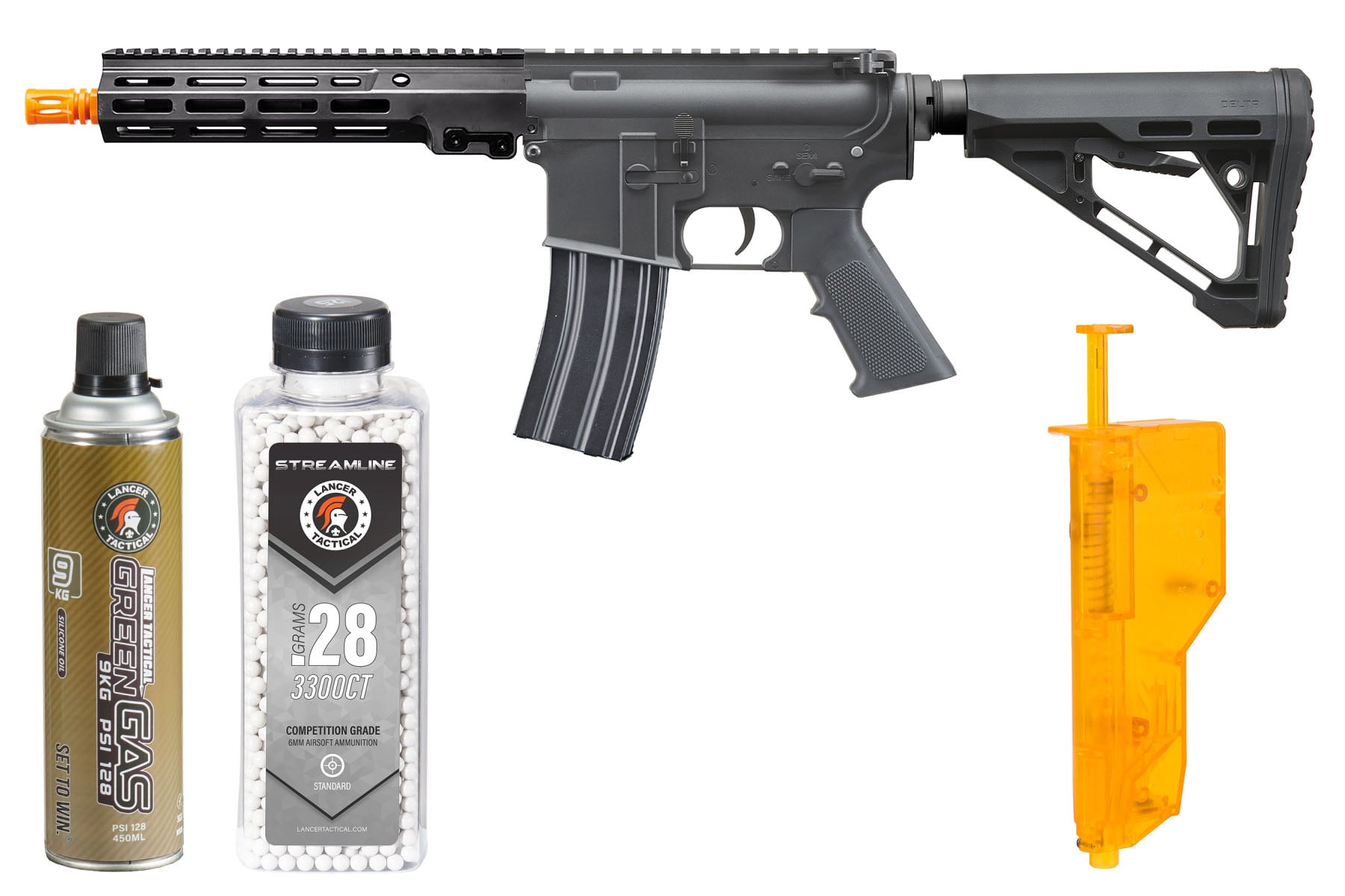 Classic Army URGI MK16 MWS 10″ GBBR Gas Blowback Airsoft Rifle Starter Combo (Black)