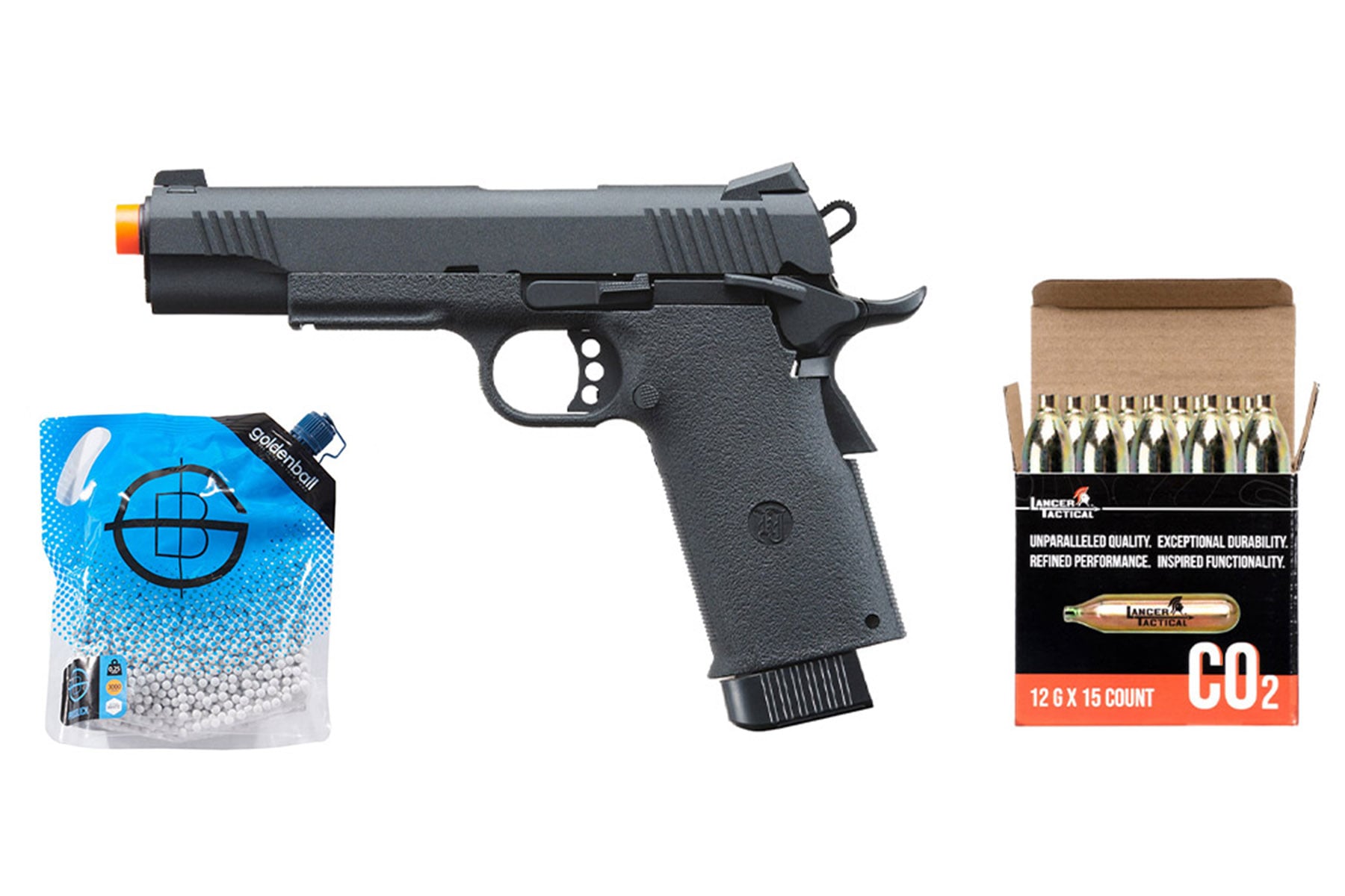 KJW Metal Slide KP11 CO2 Blowback Airsoft Pistol CO2 Combo