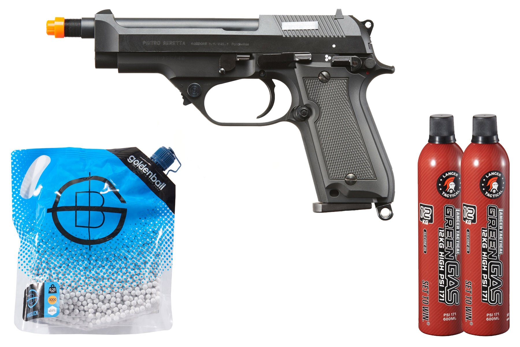 KSC M93R II Spartan System 7 GBB Airsoft Pistol Green Gas Combo
