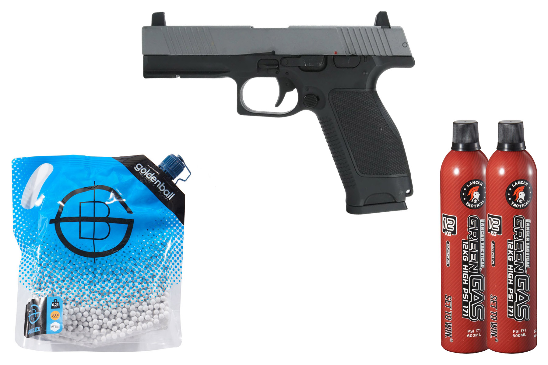 Kizuna Works MKW GBB Airsoft Pistol Green Gas Combo (Cerakote Gray)