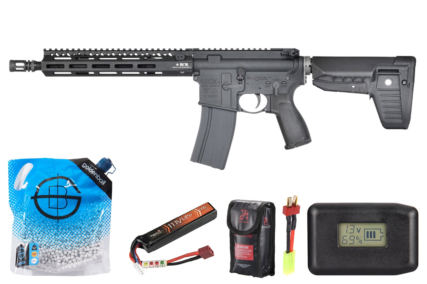 BCM Licensed MCMR 11.5 AEG Airsoft Rifle Battery & Charger Combo