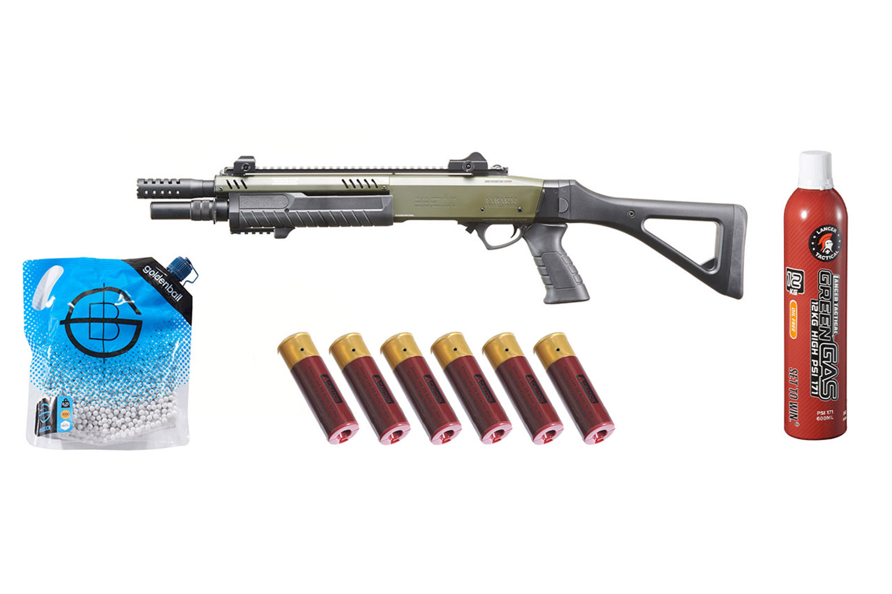 BO Manufacture REP FABARM STF12 Short 33″ Pump Action Gas Shotgun Green Gas/Shell Combo (OD Green)