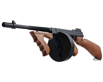 CYMA Thompson M1928A1 Airsoft SMG AEG (Black, Imitation Wood)(CM051)