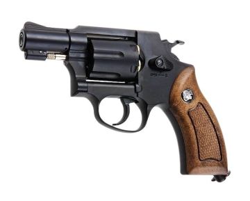 WinGun Airsoft Revolver CO2 733 (2inch, Brown Grip, 6mm Version) – Black