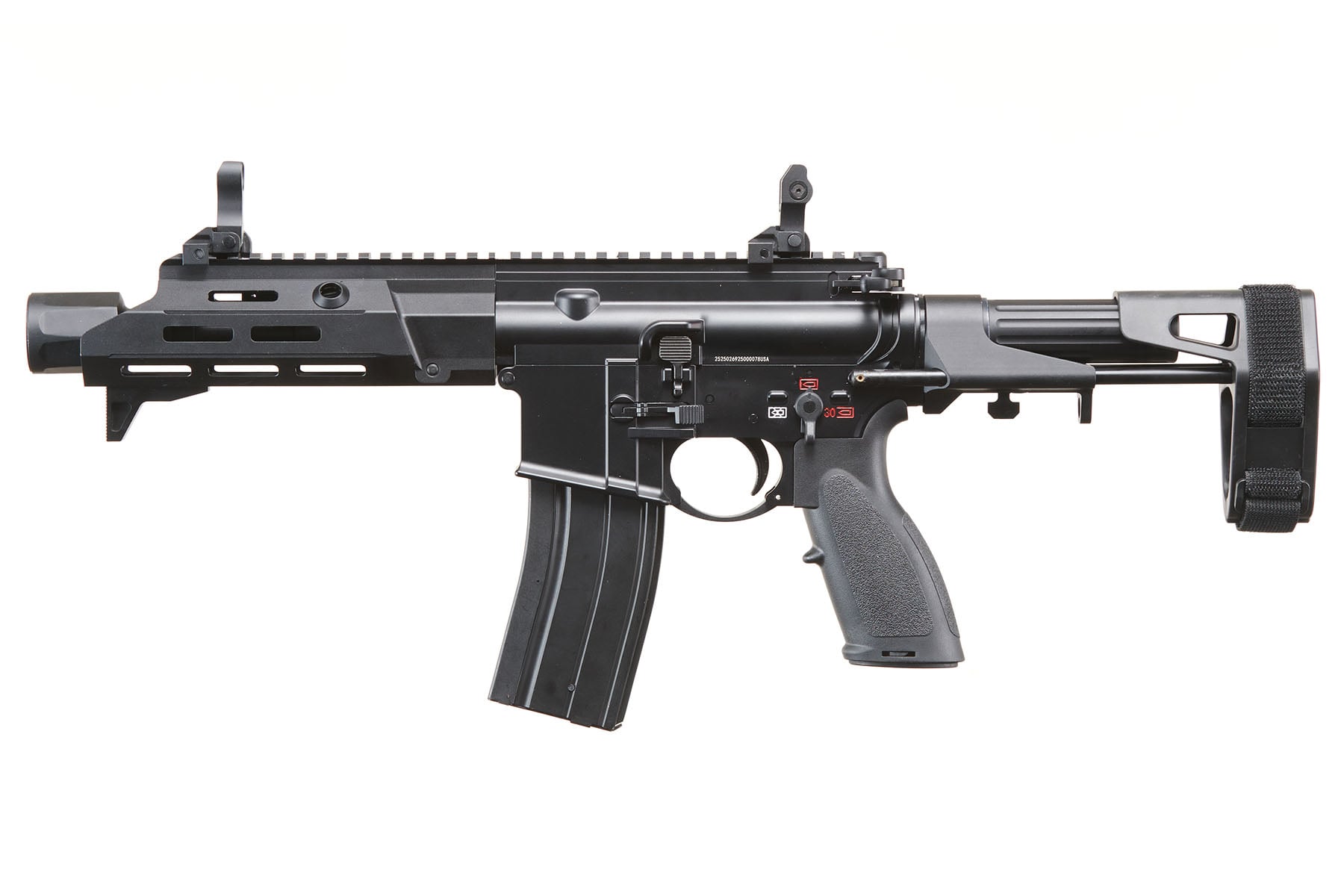 Golden Eagle GBBR M4 Airsoft Rifle w/ 7.5″ M LOK Handguard and Amplifier