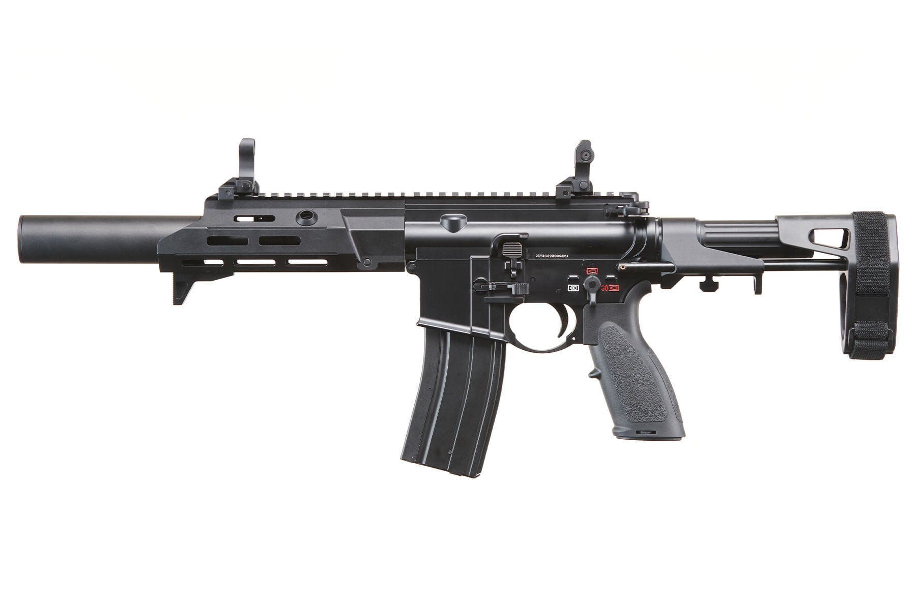 Golden Eagle GBBR M4 Airsoft Rifle w/ 7.5″ M LOK Handguard and Mock Suppressor