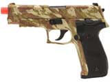 SoftAir Sig Sauer Licensed KJW P226 Full Metal Airsoft Gas Blowback with Threaded Barrel (Desert Camo)