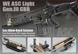 WE Full Metal MK16 ASC Light Gen.III Airsoft Gas Blowback Rifle (Black)