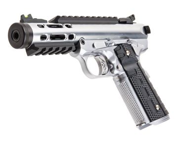 WE Galaxy 1911 Green Gas Airsoft Pistol – Silver Slide with Silver Frame