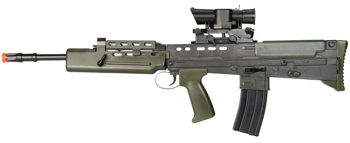 HFC Spring Powered L85 A1 Airsoft Rifle with Scope, OD Green