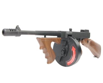 Cybergun Thompson Licensed M1928 Chicago AEG Airsoft Classic Rifle – Wood Pattern (by King Arms)