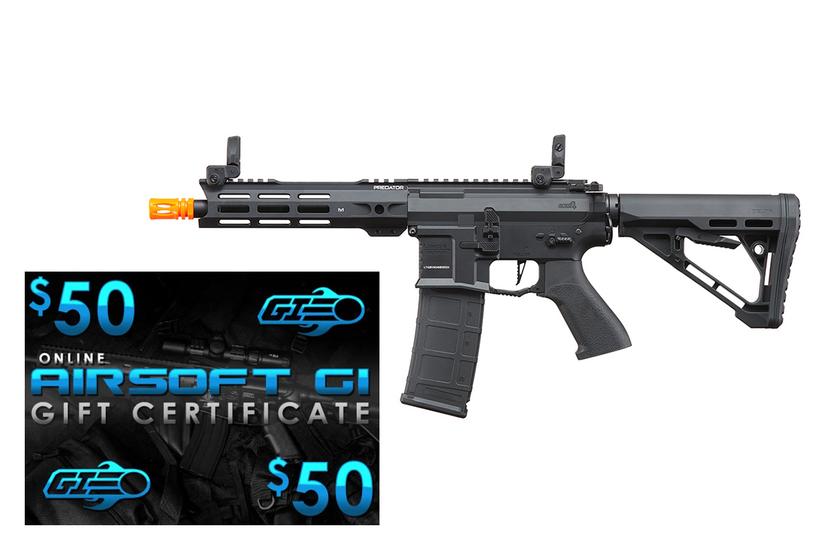 Lancer Tactical Gen 4 Predator 8″ CQB AEG Gift Card Combo