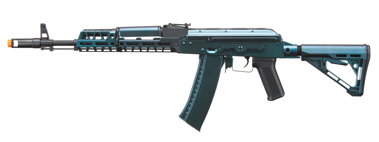 Lancer Tactical AK74 Airsoft AEG Rifle with Crane M4 Stock and 10.5″ M-LOK Handguard