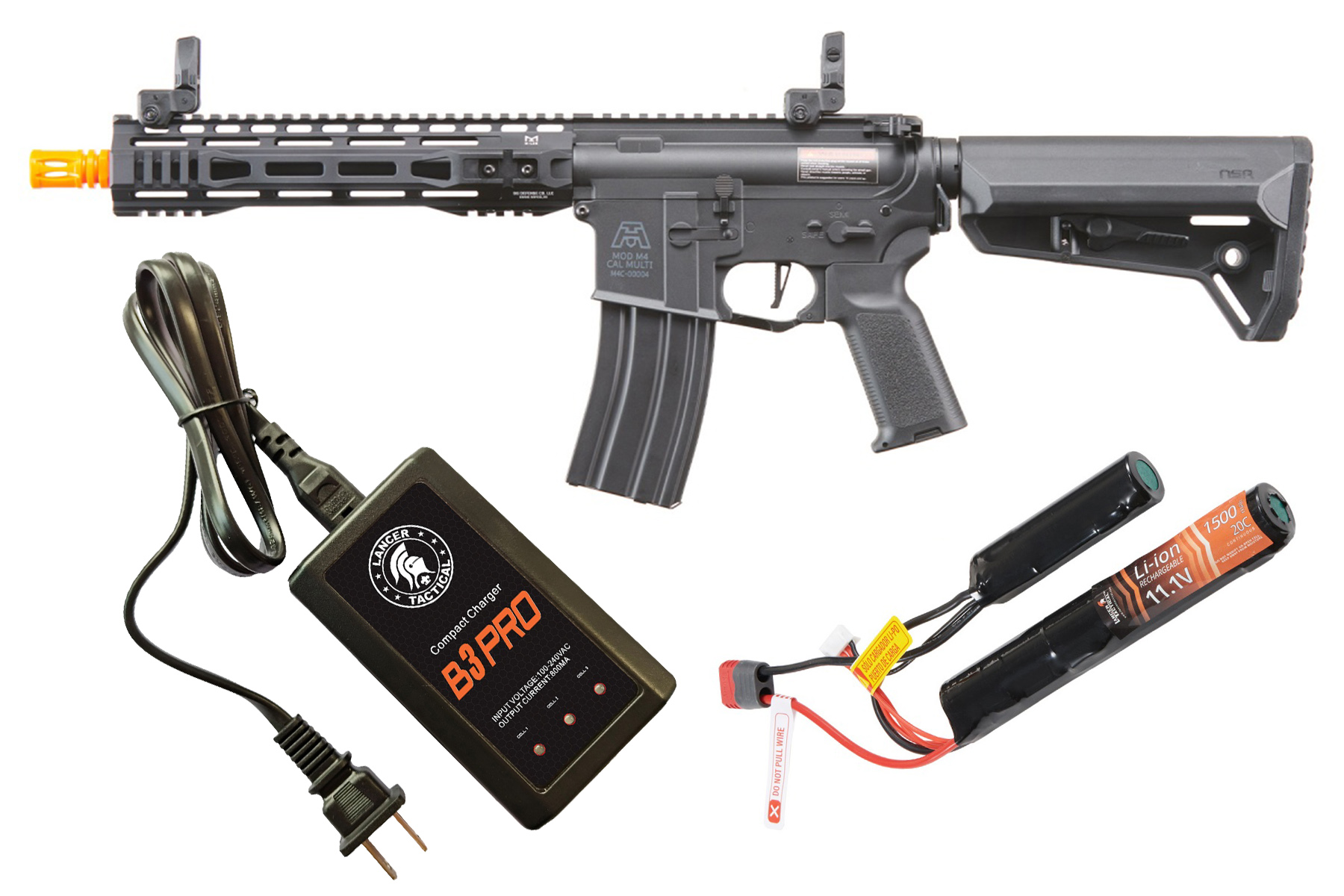 BG Defense Type-A SPR 10″ Gen 3 AEG Rifle by Lancer Tactical Battery & Charger Combo