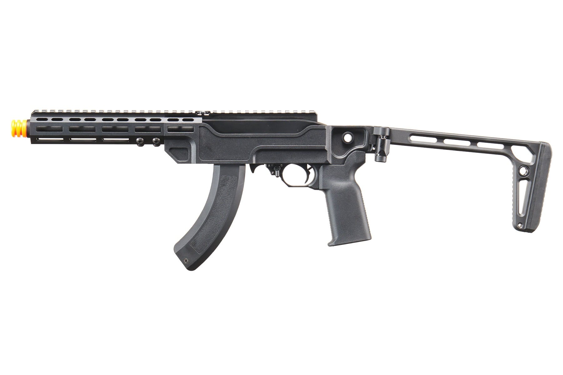 SEAL Airsoft KC02 Short Barrel Folding Stock Gas Blowback Rifle w/ Mock Suppressor
