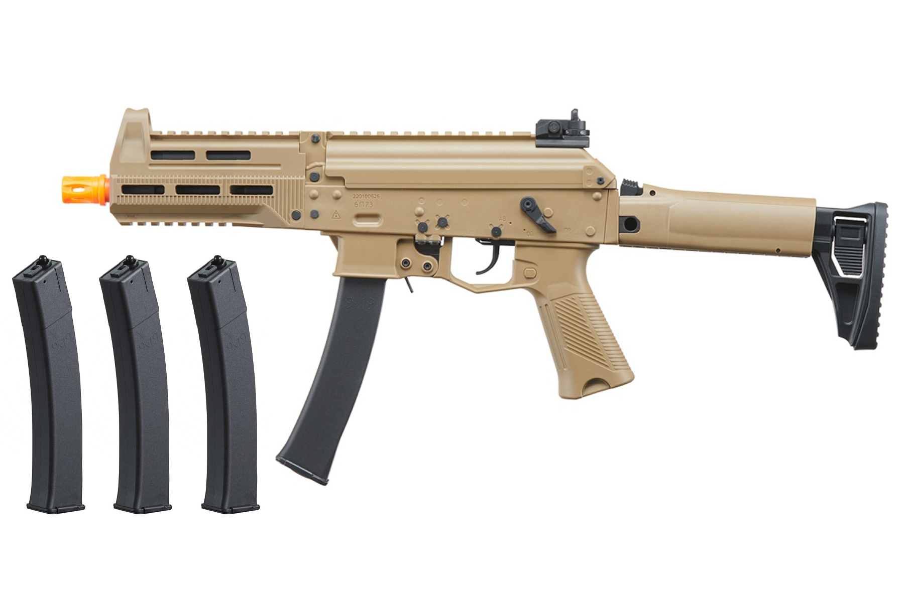 Lancer Tactical Gen3 PPK-20 AEG Airsoft SMG Magazine Bundle (Tan)