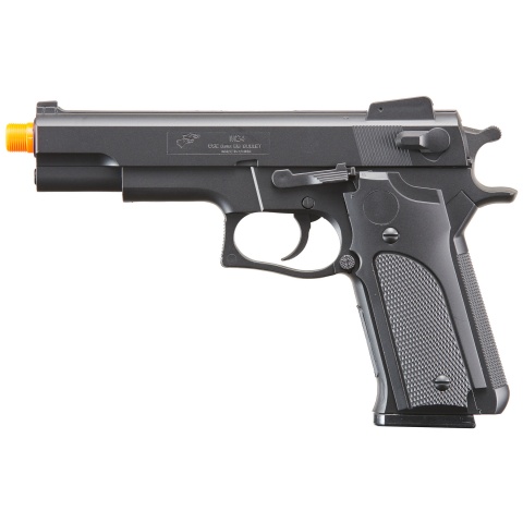 UK Arms Airsoft Full Size Spring Powered Pistol w/ Silencer – (Black)