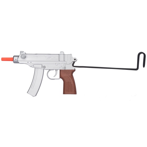 UK ARMS Airsoft M37AS Series Scorpion Spring Pistol w/ Folding Stock – SILVER