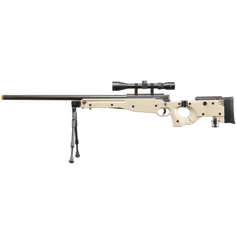 WellFire L96 AWP Bolt Action Rifle w/ Folding Stock, Scope & Bipod – TAN