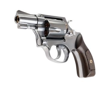 Marushin S&W M60 Gas Revolver (Black Grip, 2 inch) – Silver