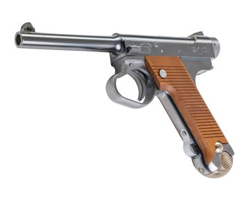 Marushin Nambu Type 14 Later Ver. GBB Airsoft Pistol – Silver with Wood Grip